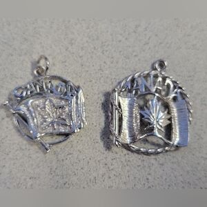2x Sterling silver Canada Charms